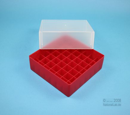 plastic-box EPPi® Box, 45mm, red,lid with height limiter for 102mm fixed height, fixed 7x7 grid